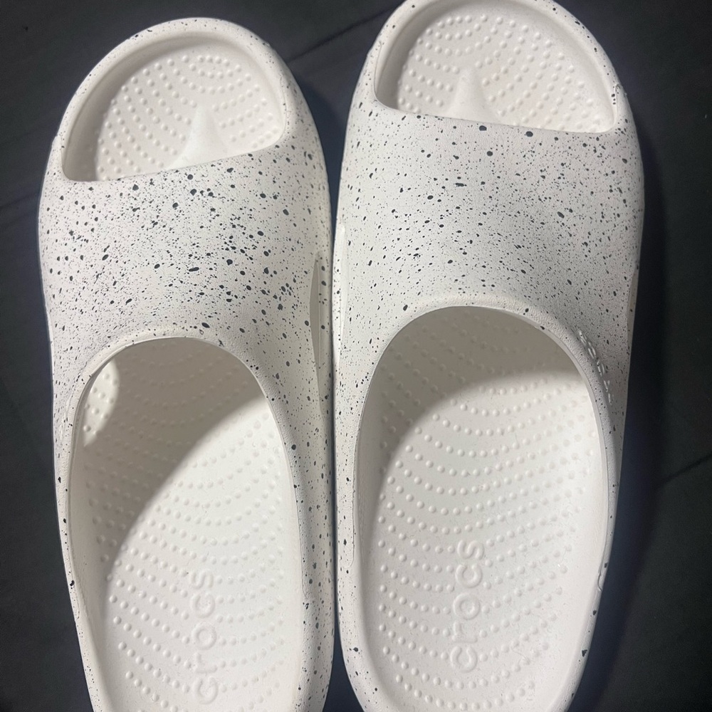 CROCS White Sandals with Black Speckles